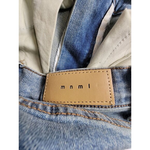 Mnml Wowmens Distressed Patchwork Denim Skinny Jeans Size 29 Blue Stretch Boho - Picture 4 of 13